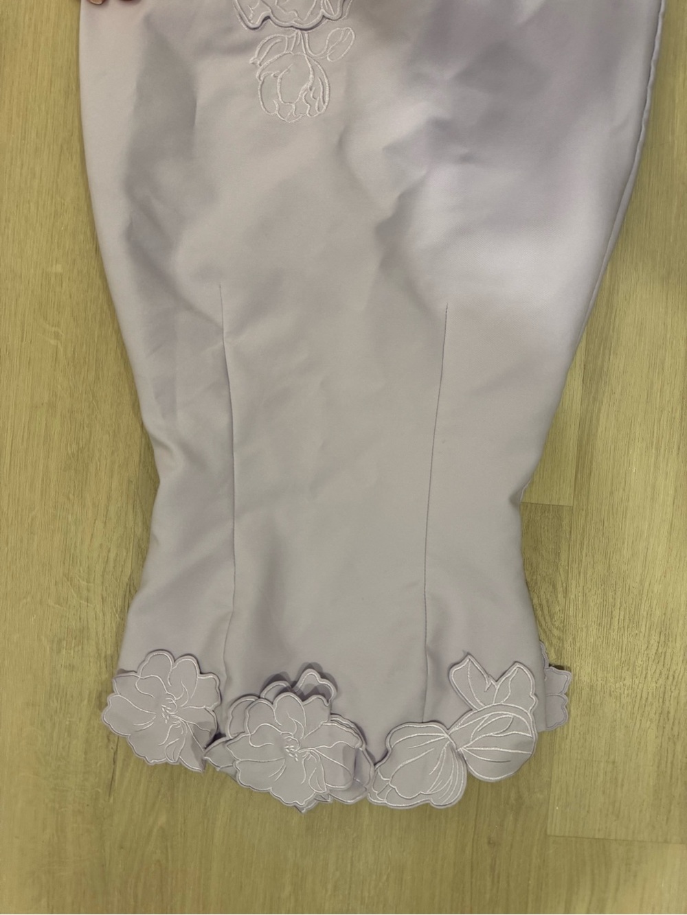 Strapless Lavender Floral-Appliqué Midi Dress Miss Rosier - Picture 4 of 7
